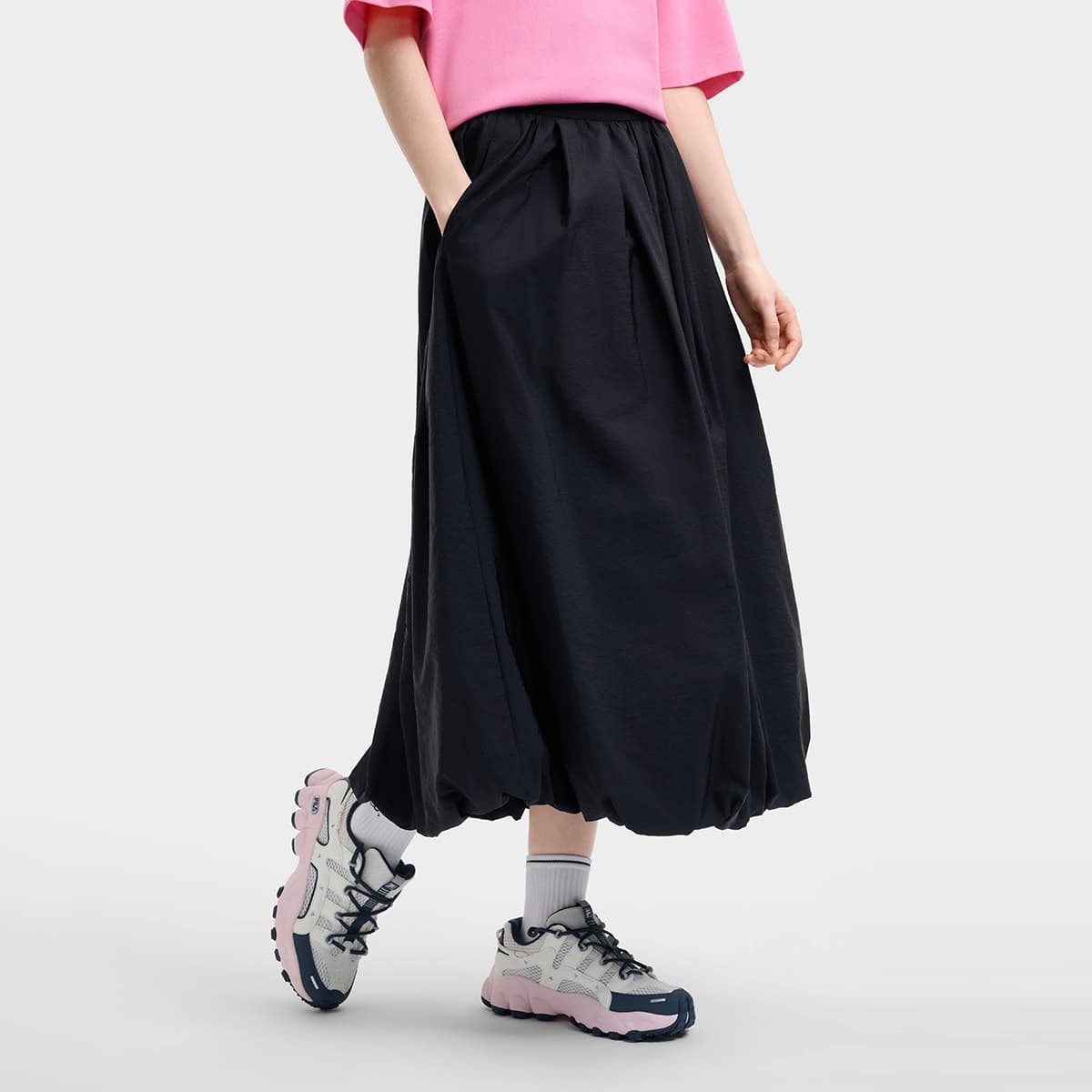 Юбка FILA ORIGINALE Повседневная длинная юбка женская глубокий черный - изображение 5