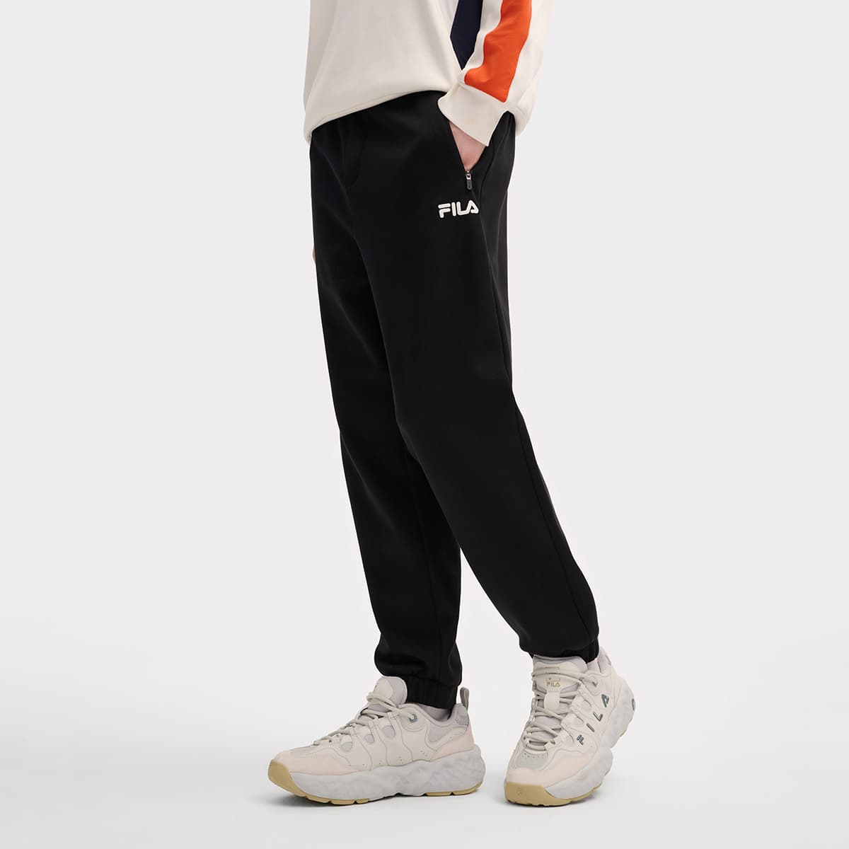 Штаны FILA ORIGINALE Вязаные тренировочные брюки мужские черные - изображение 6