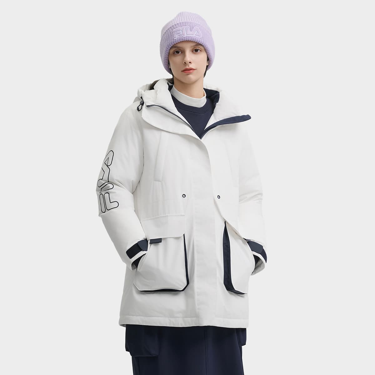 Пуховик FILA ORIGINALE Пуховик Женские Облачный белый - изображение 3