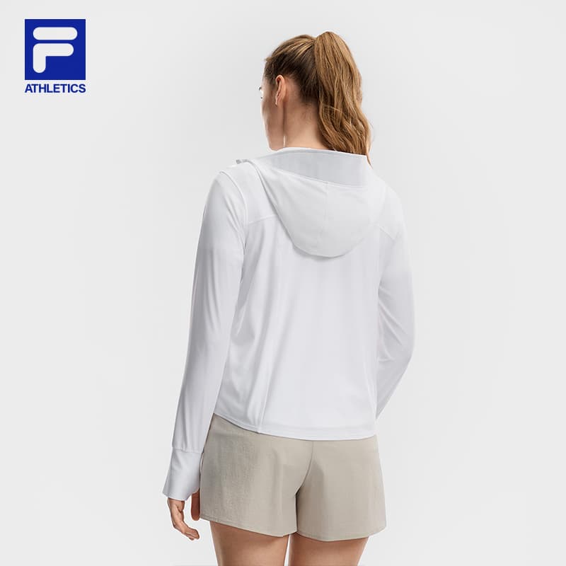 Куртка FILA Фитнес Нефритовый Белый Женские Куртки - изображение 4