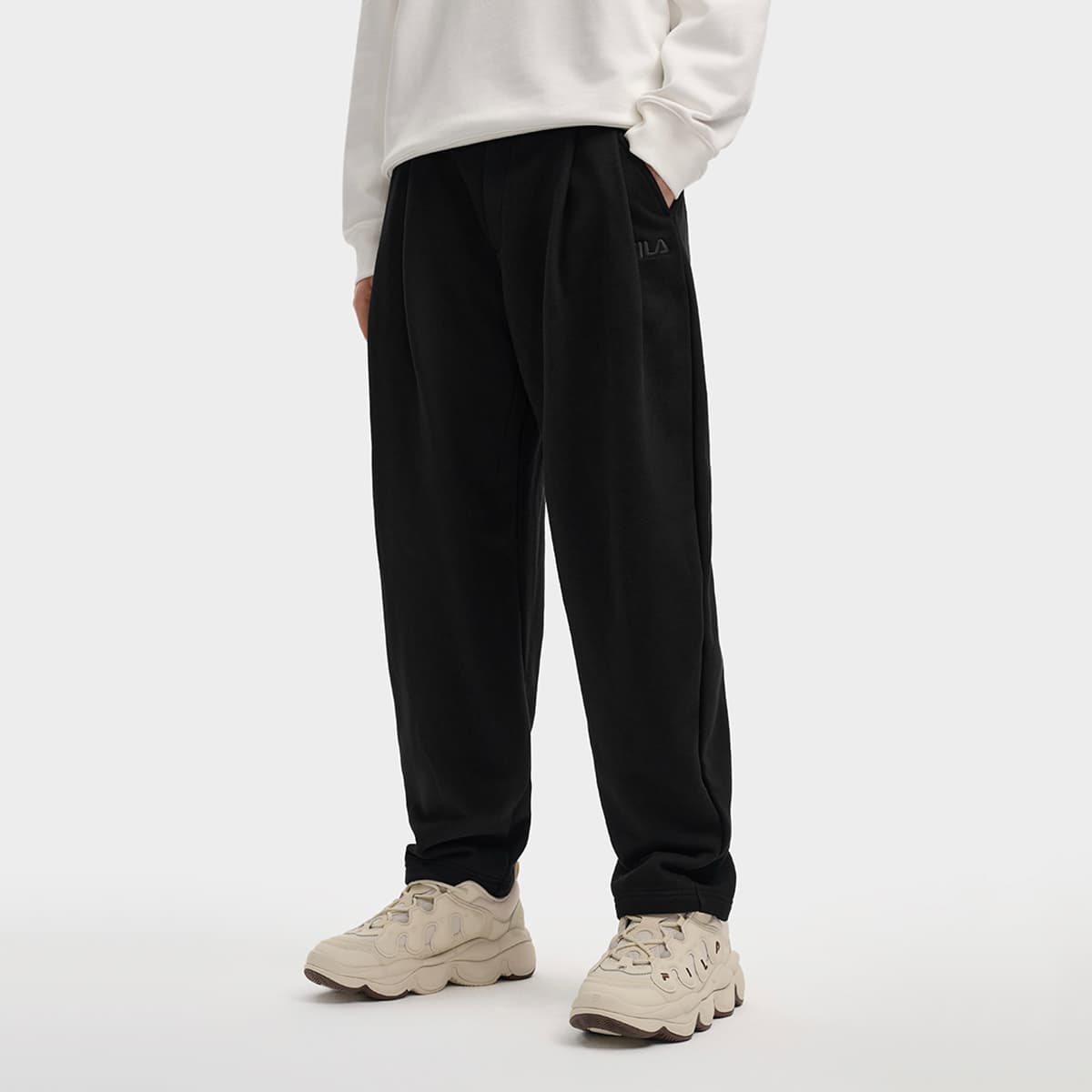 Штаны FILA ORIGINALE Вязаные тренировочные брюки мужские черные - изображение 3