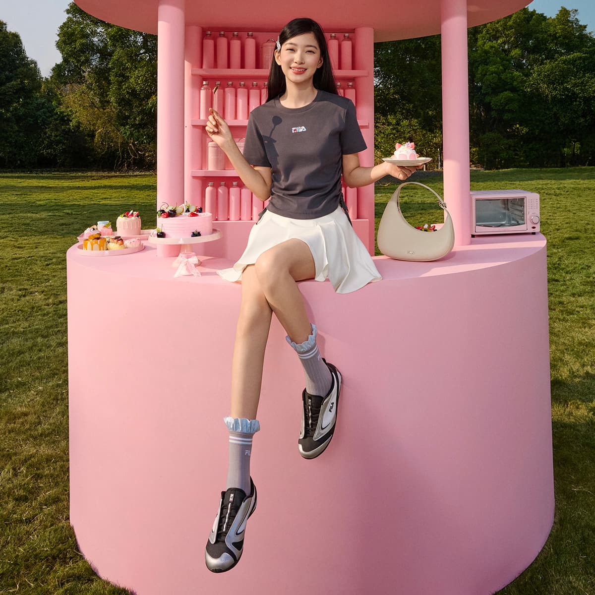 Футболка FILA T Рубашка Женская Steady Серый - изображение 6