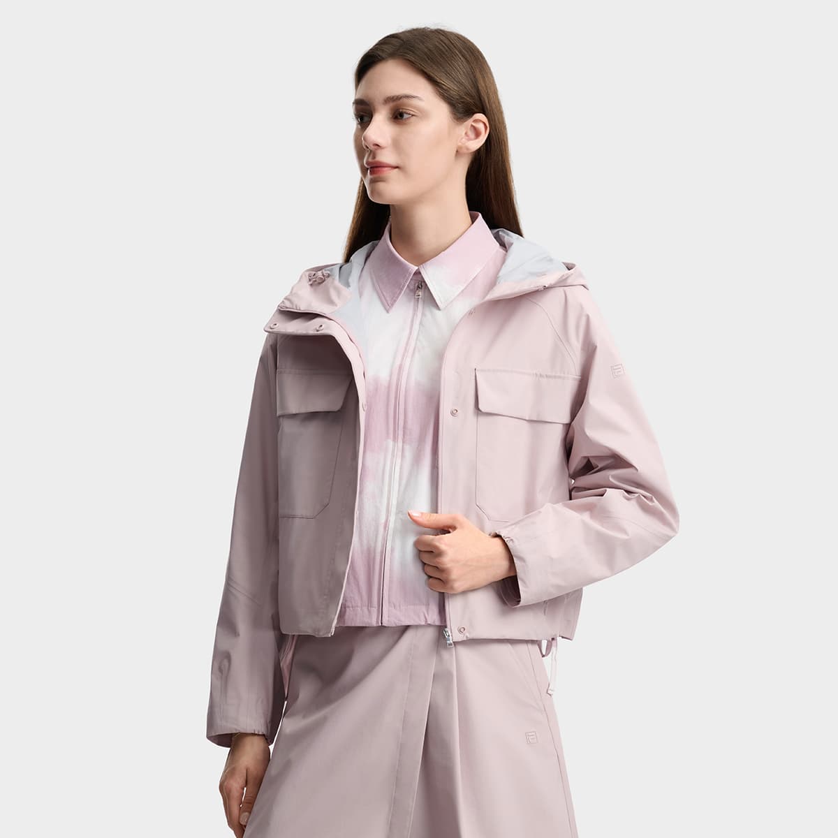 Куртка FILA Белая Куртка Женская Лотосовый Серый Порошок - изображение 5