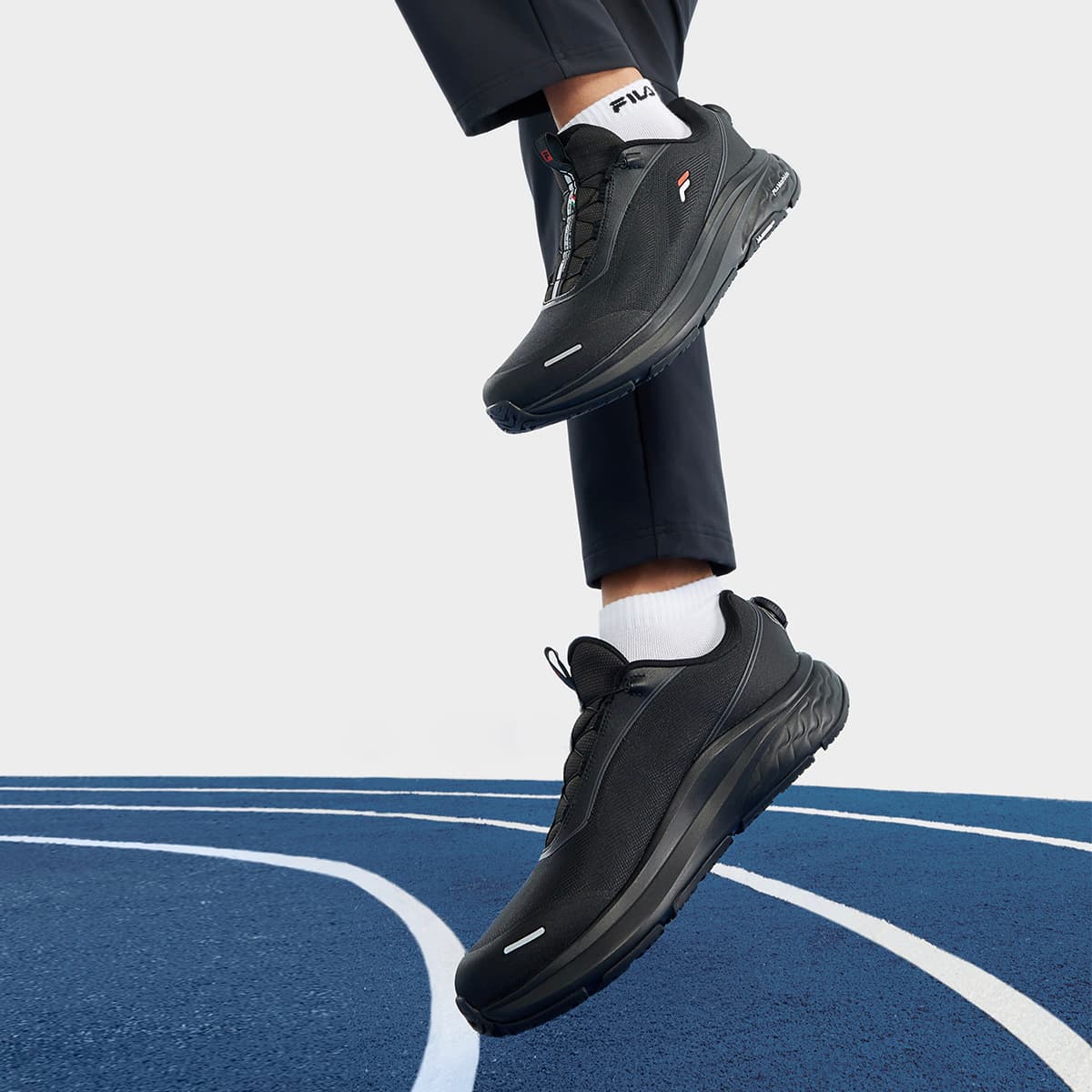 Кроссовки для бега fila NUVOLE 2 Ткань Дышащий Low Топ Беговые кроссовки Мужской Черный - изображение 7