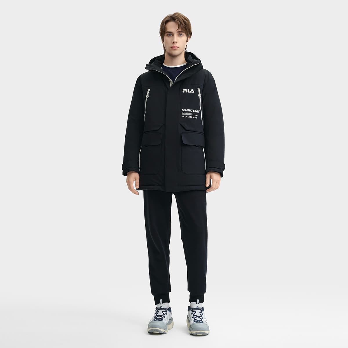 Зимняя куртка FILA Мужской пуховик Глубокий черный - изображение 6