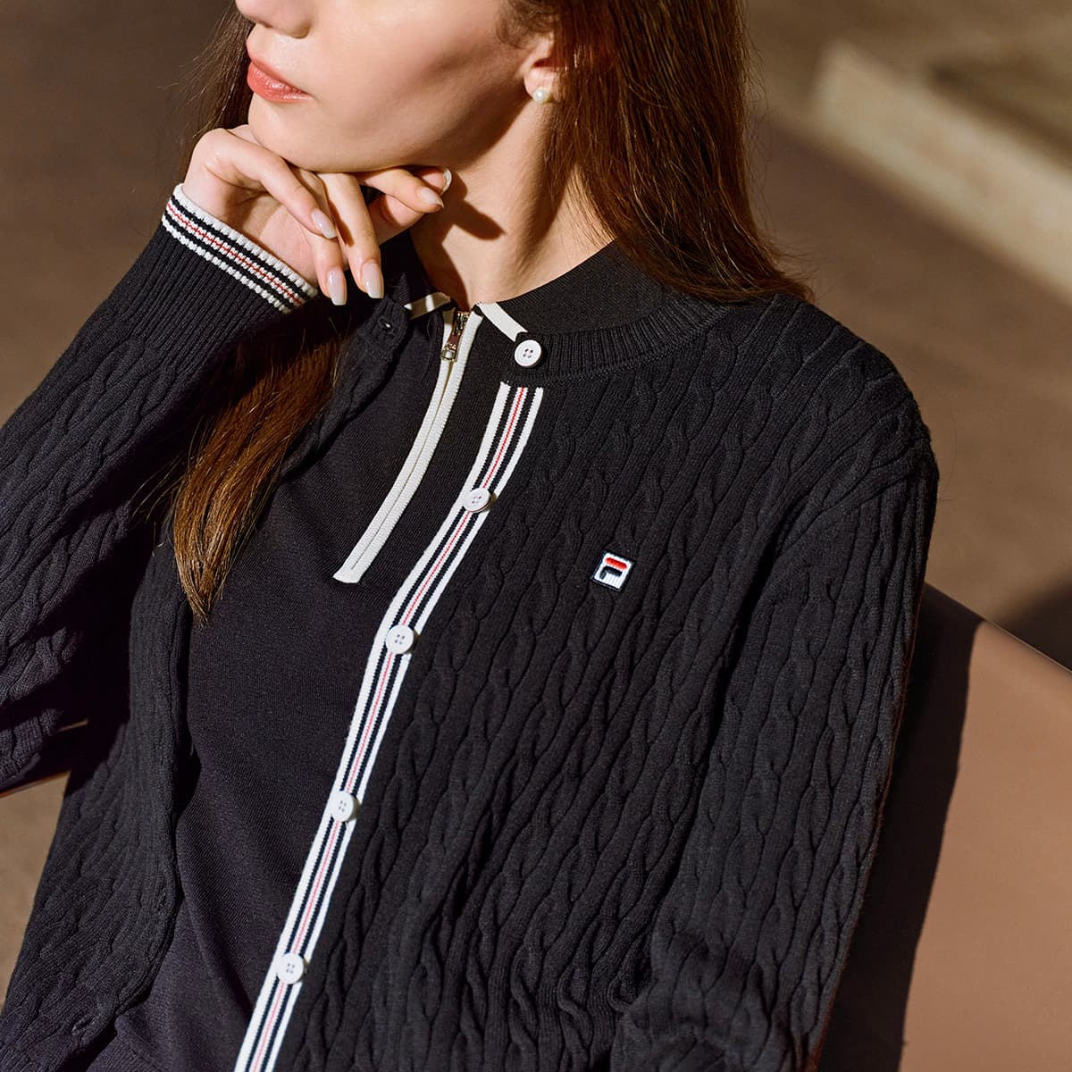 Кардиган Fila Heritage Свитер Женский Легенда Синий - изображение 7