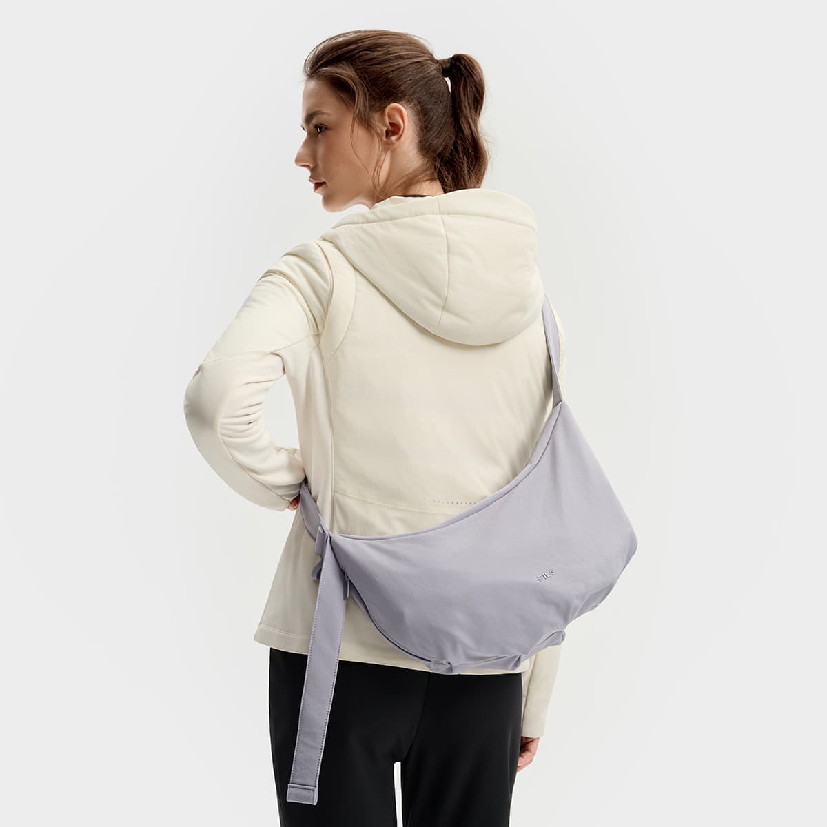 Сумка через плечо FILA Фитнес Ткань Сумка на плечо Женская Новая Tile Серый - изображение 7