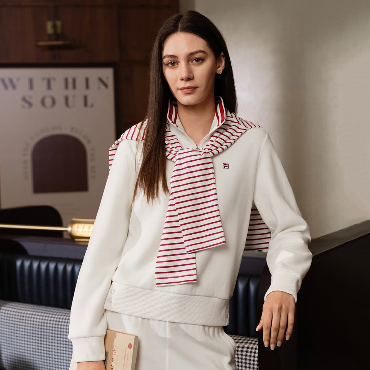 Худи FILA Heritage Толстовка Женское Облачный Белый - изображение 4