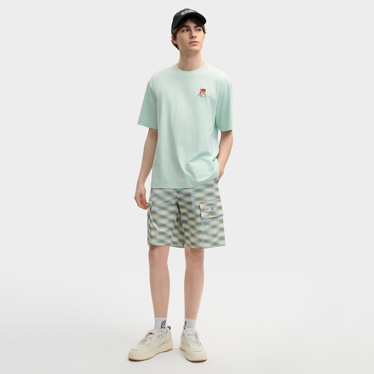 Футболка FILA X MAISON KITSUNE Little Fox T Рубашка Унисекс Светлый Изумрудно-Зеленый - изображение 6