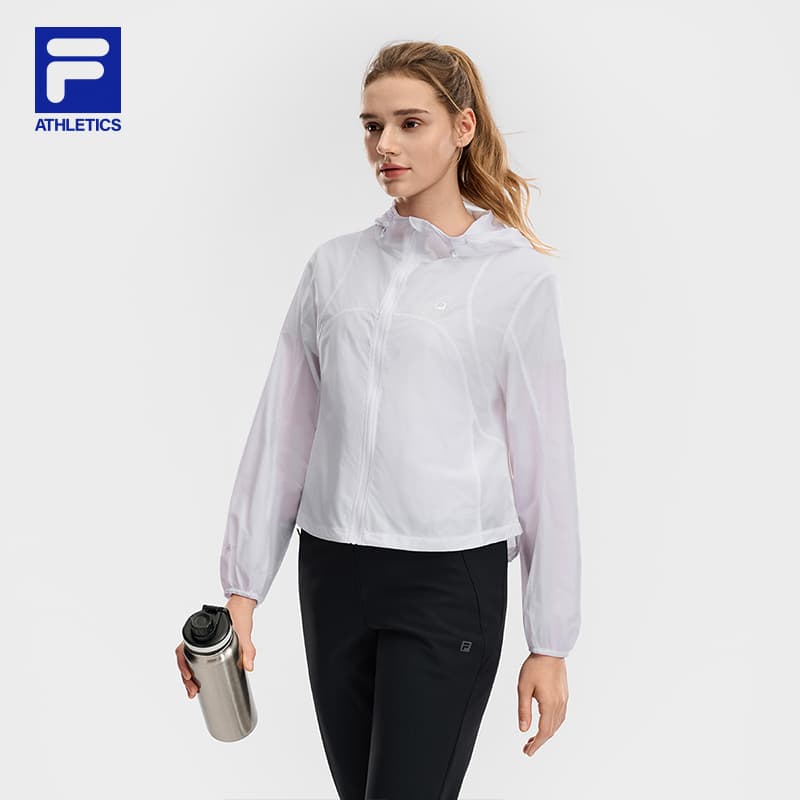 Куртка FILA Фитнес Куртка Женская Нефритовый Белый - изображение 4