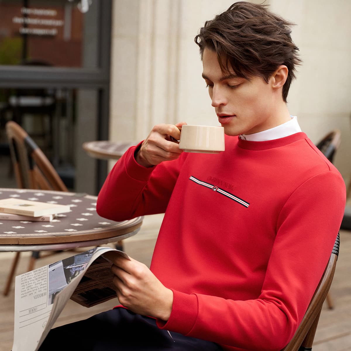 Худи FILA Heritage Толстовка Мужской Сливочно-бордовый - изображение 7