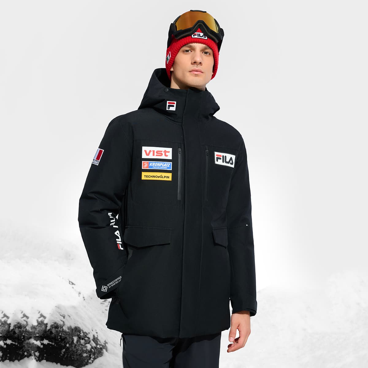 Зимняя куртка FILA SKI Пуховик Мужской Темно-Черный - изображение 4