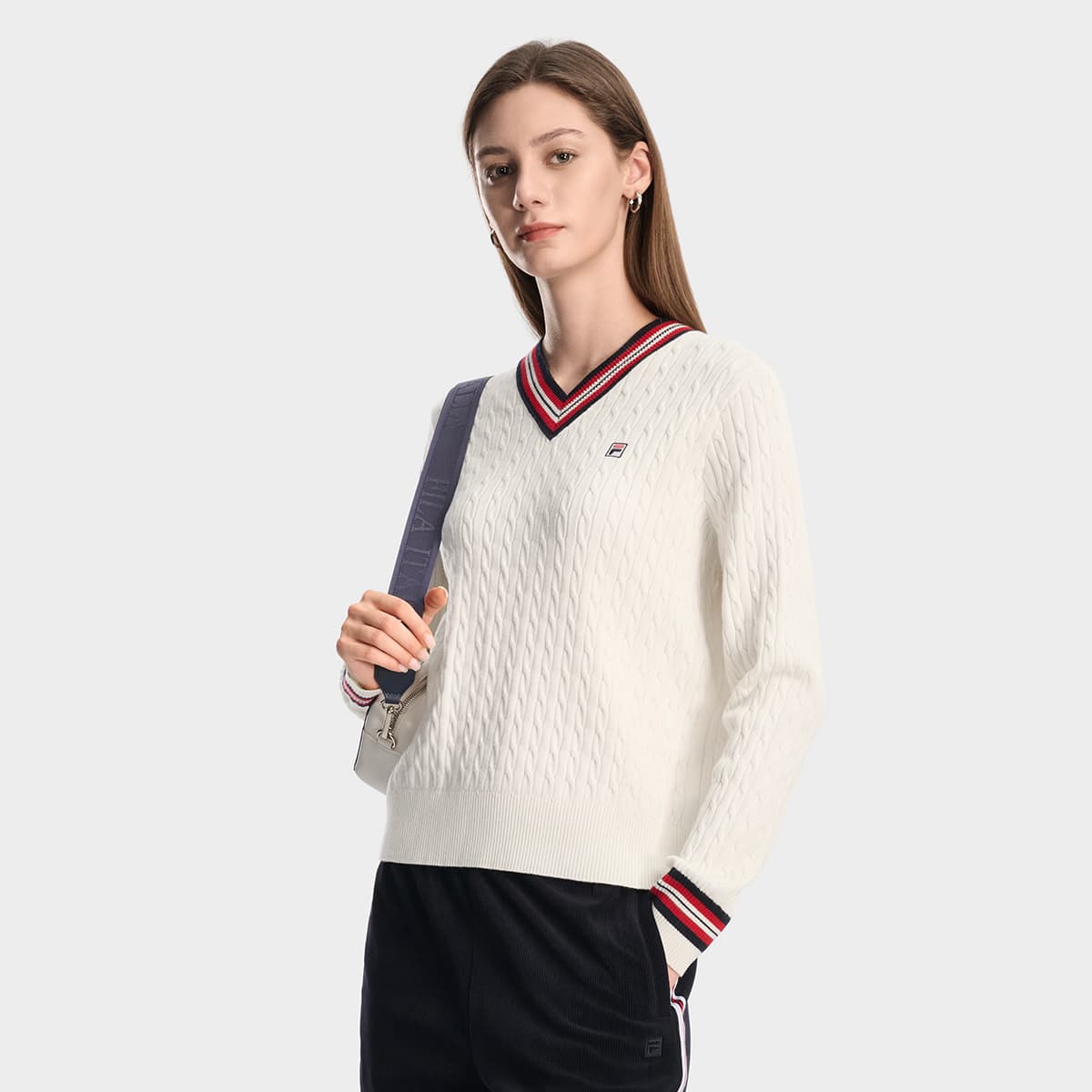 Кардиган Fila Heritage Свитер Женский Облачный Белый - изображение 8