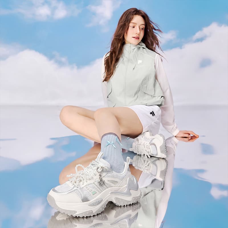 Кроссовки FILA SOFIA Fishbone Shoes визуально увеличивает рост устойчивые к истиранию легкие низкие массивные кроссовки - изображение 7