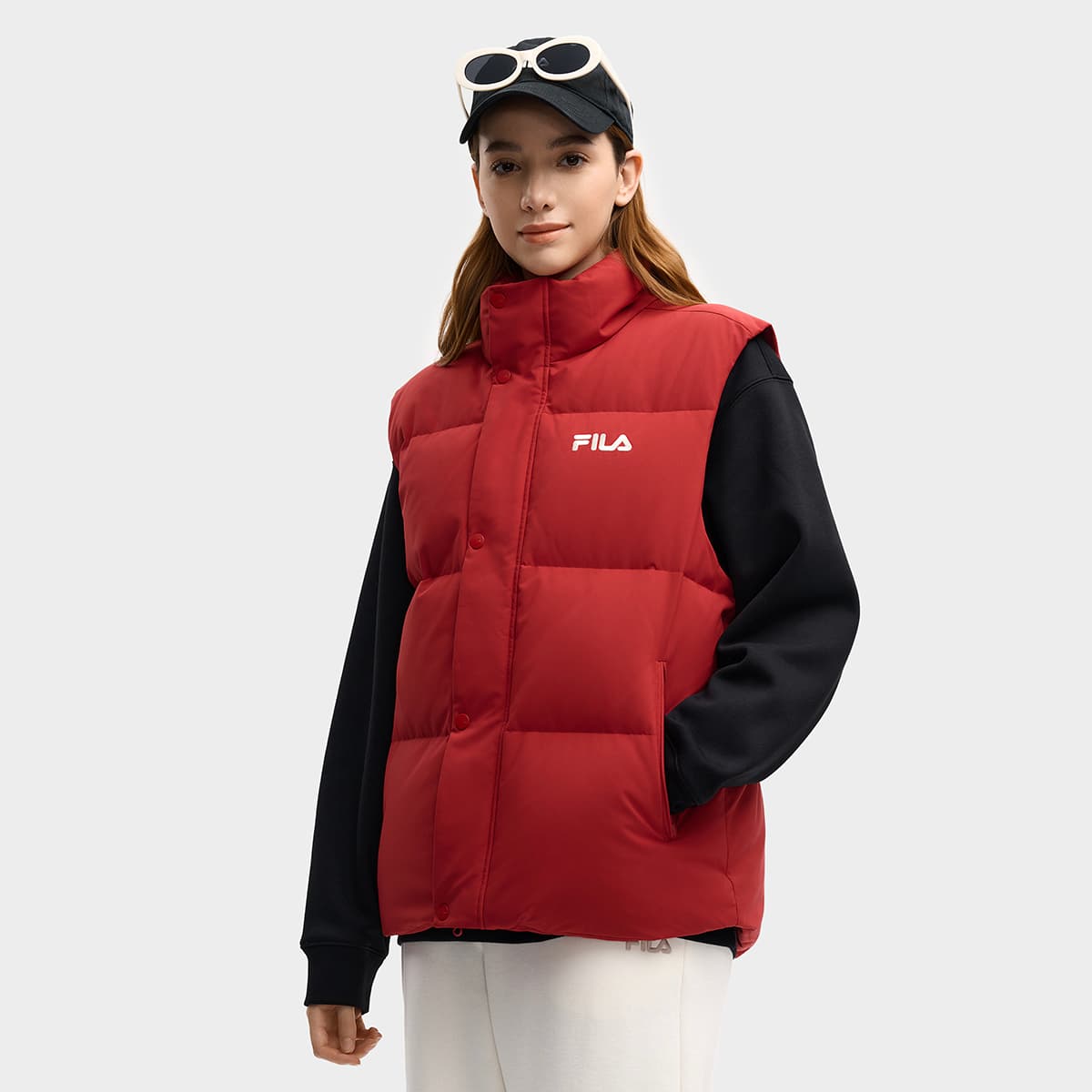 Куртка FILA ORIGINALE Пуховый жилет Унисекс Красный ритм - изображение 6