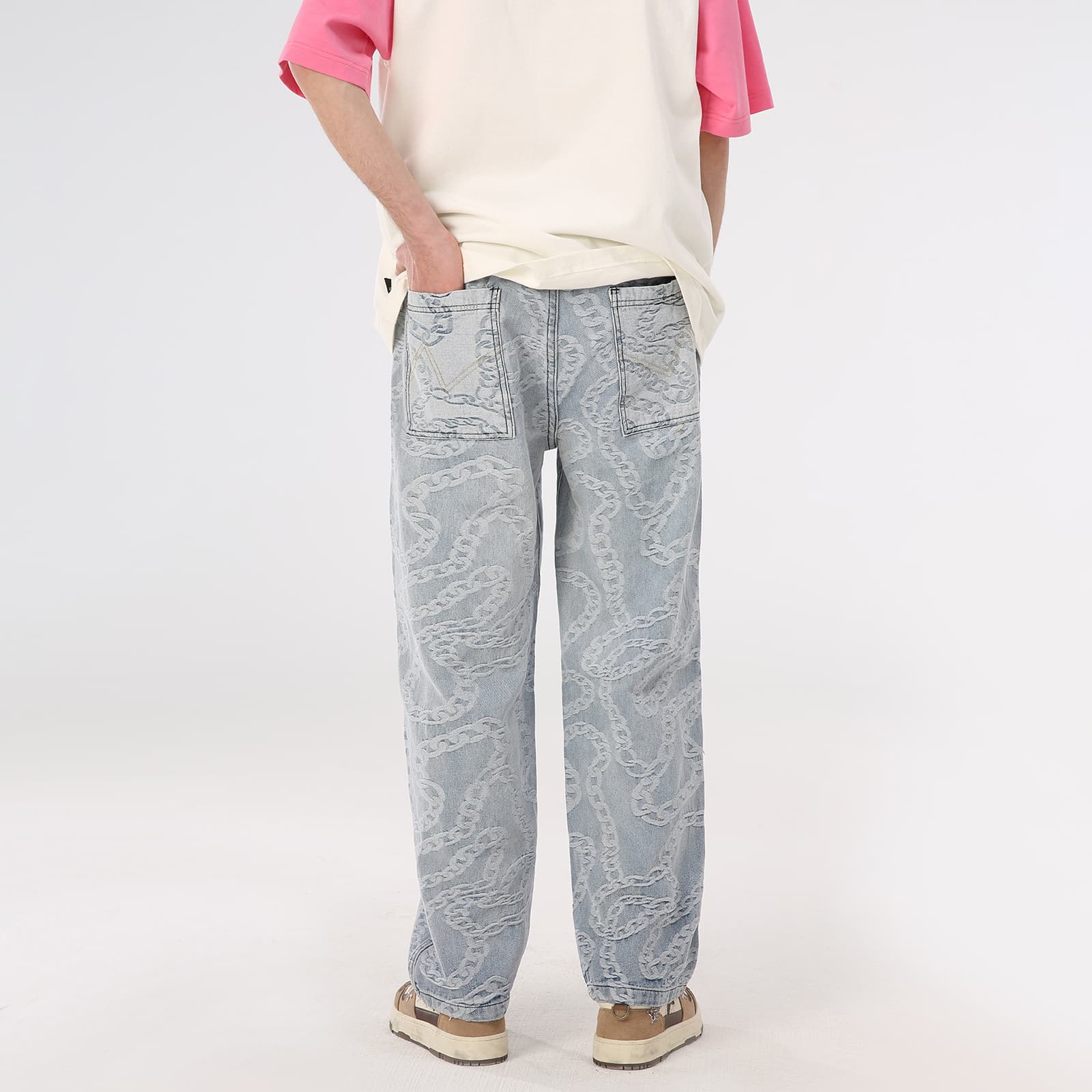 Штаны PASET Flame Embroidery Jeans - изображение 6