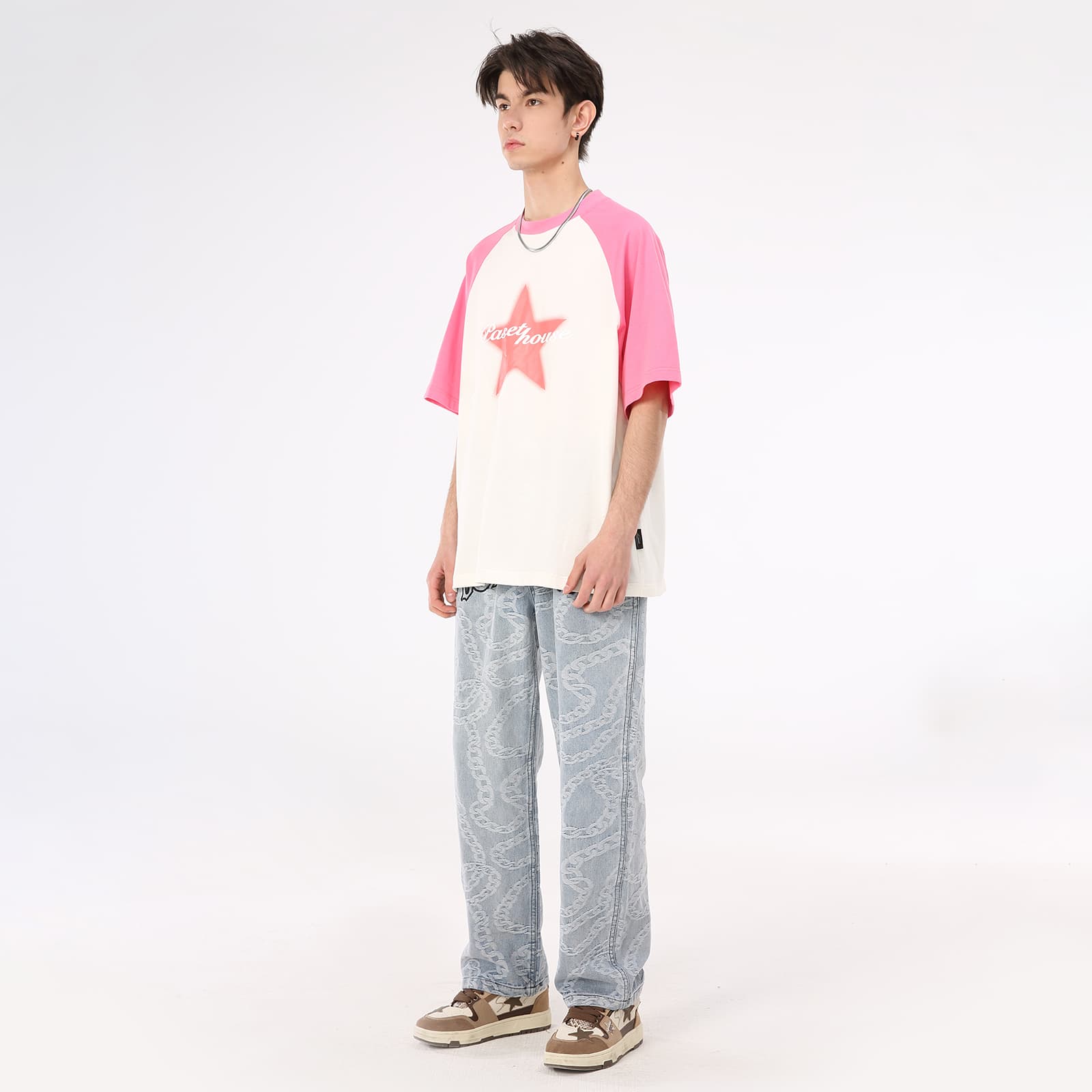 Штаны PASET Flame Embroidery Jeans - изображение 8