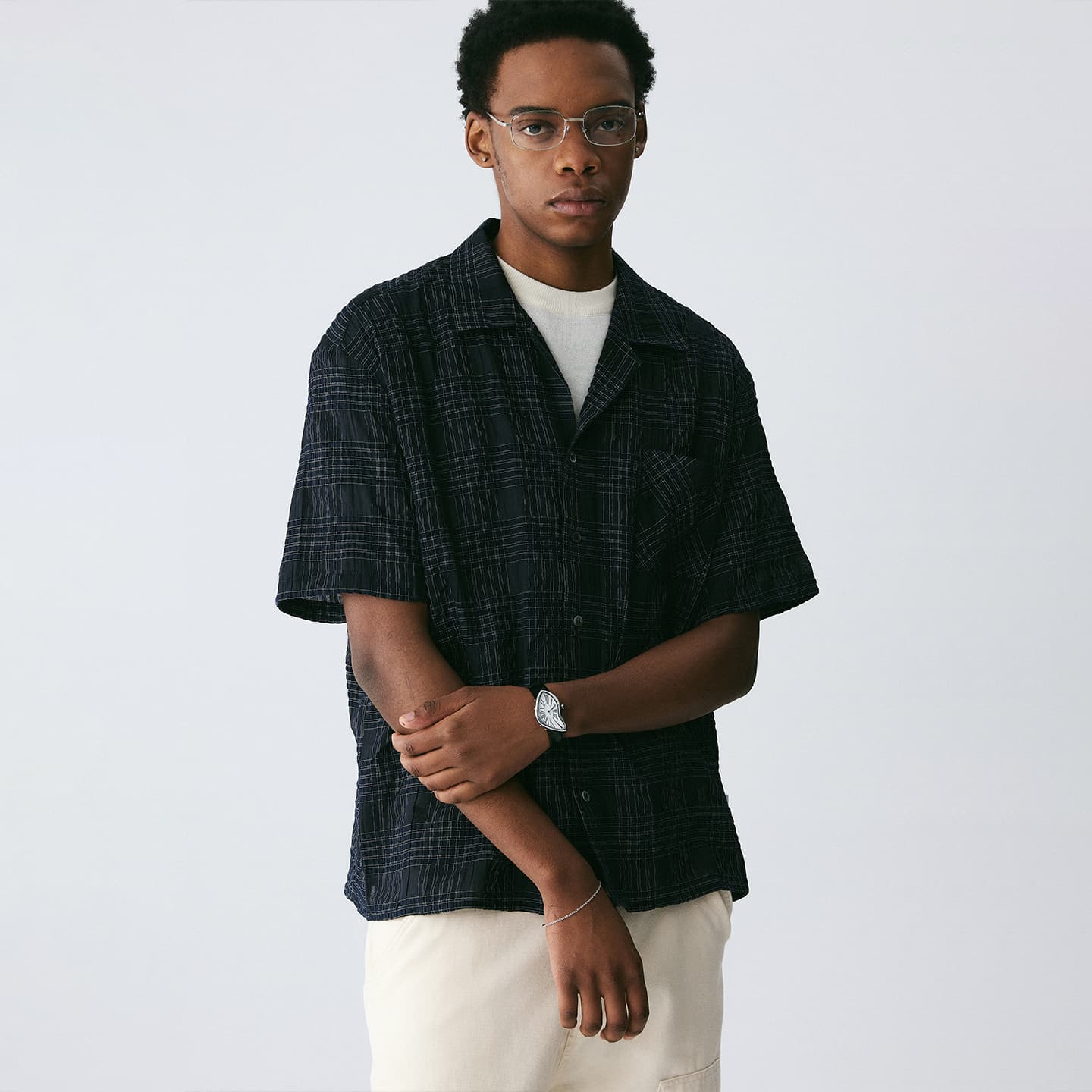 Рубашка EMPTY REFERENCE Темно-синий Мужской Рубашки - изображение 4