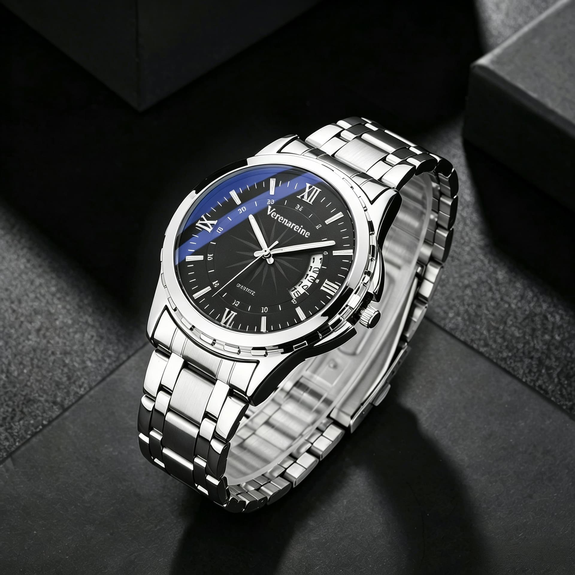 Часы VERENA REINE Кварцевый механизм Мужские часы 43mm*43mm Черный - изображение 3