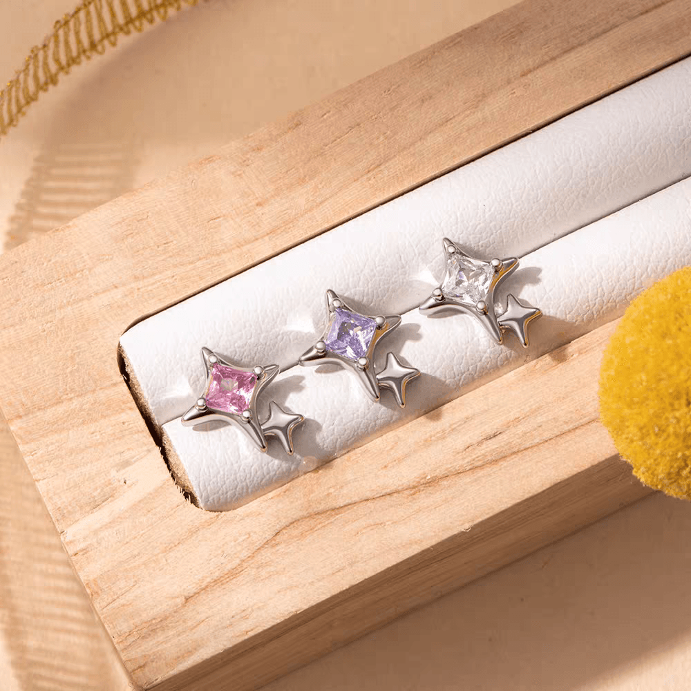 Серьги VERENA REINE ZIRCONIUM Титановые стальные серьги-гвоздики для женщин - изображение 4