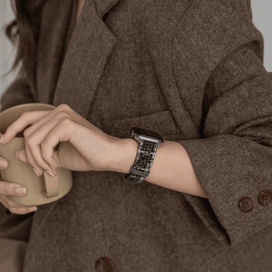 Ремешок для часов VERENA REINE Шнуровка Совместимость с Apple Watch 38 41 мм тканевый материал размер 220 мм - изображение 2
