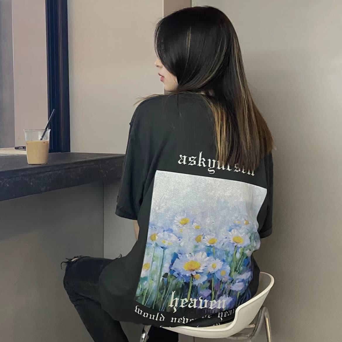 Футболка Askyurself Heaven Daisy Logo T-Shirt Black - изображение 4