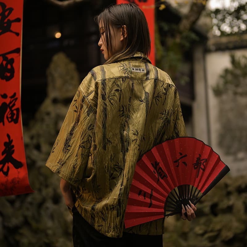 Рубашка Sanshengliubu Jiuzi Lihuo Luxury Bamboo Leaf Shirt - изображение 5