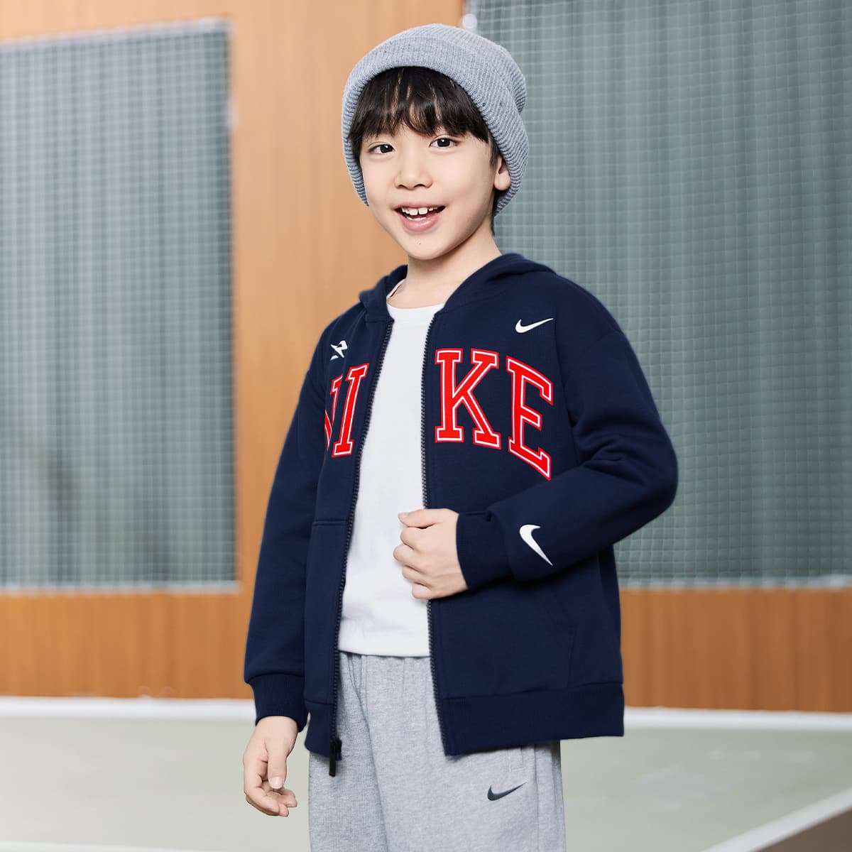 Nike Толстовка с флисовой подкладкой термический стильный дружественный к коже универсальный удобный детский - изображение 5