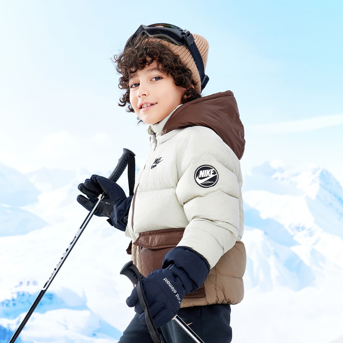 Nike Березовый Белый Kids Пуховики - изображение 5