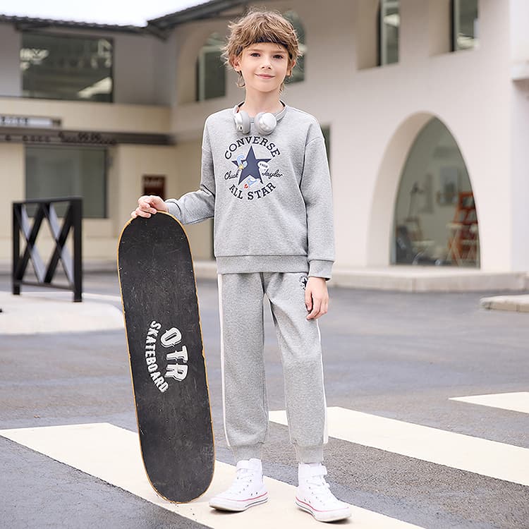 Converse Повседневная Спортивная Одежда С Флисовой Подкладкой Термическая Удобная Круглый Вырез - изображение 4
