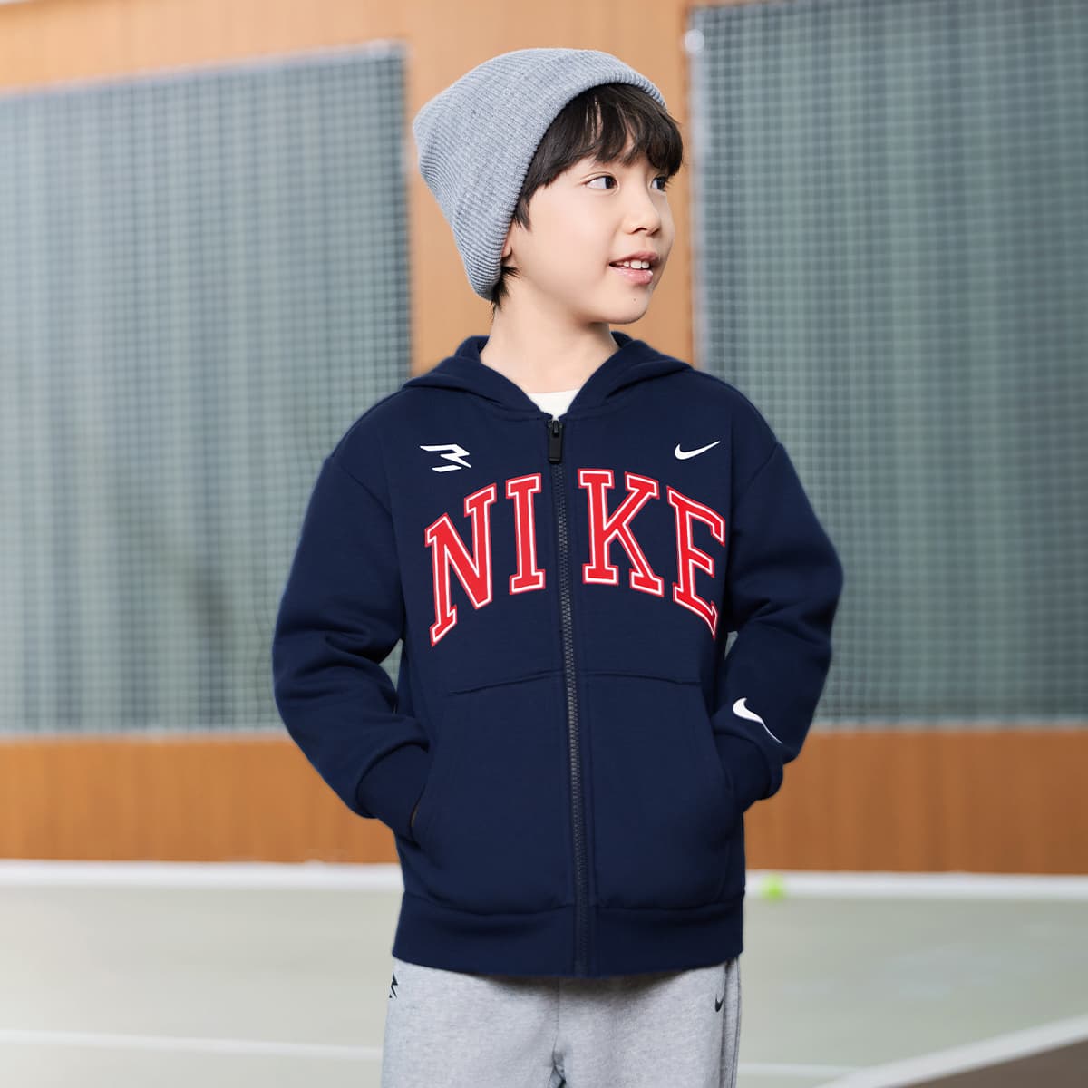 Nike Толстовка с флисовой подкладкой термический стильный дружественный к коже универсальный удобный детский - изображение 2