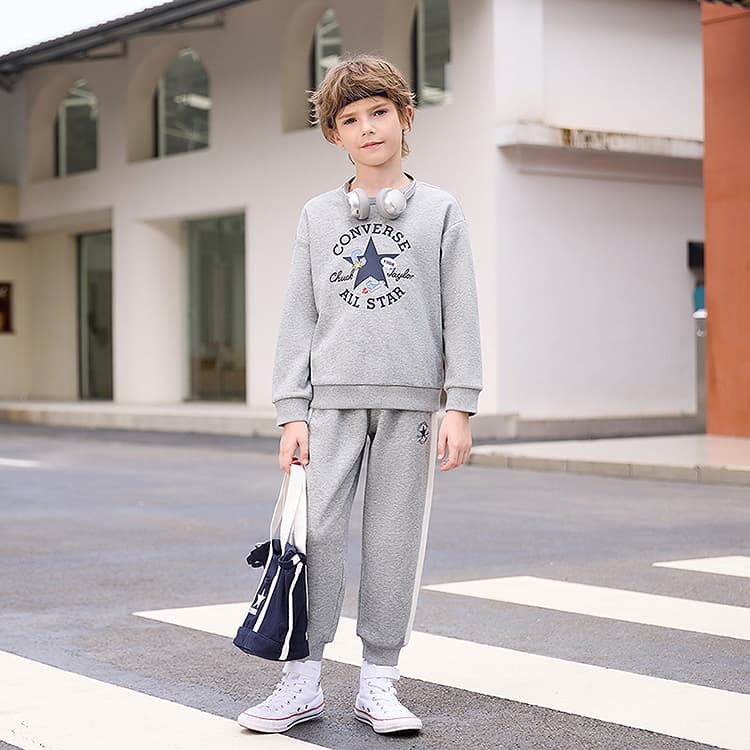Converse Повседневная Спортивная Одежда С Флисовой Подкладкой Термическая Удобная Круглый Вырез - изображение 3