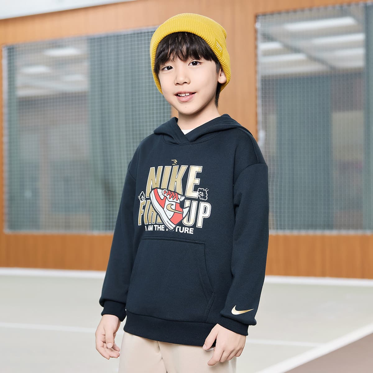 Nike Глубокий Черный Детские Толстовка - изображение 2