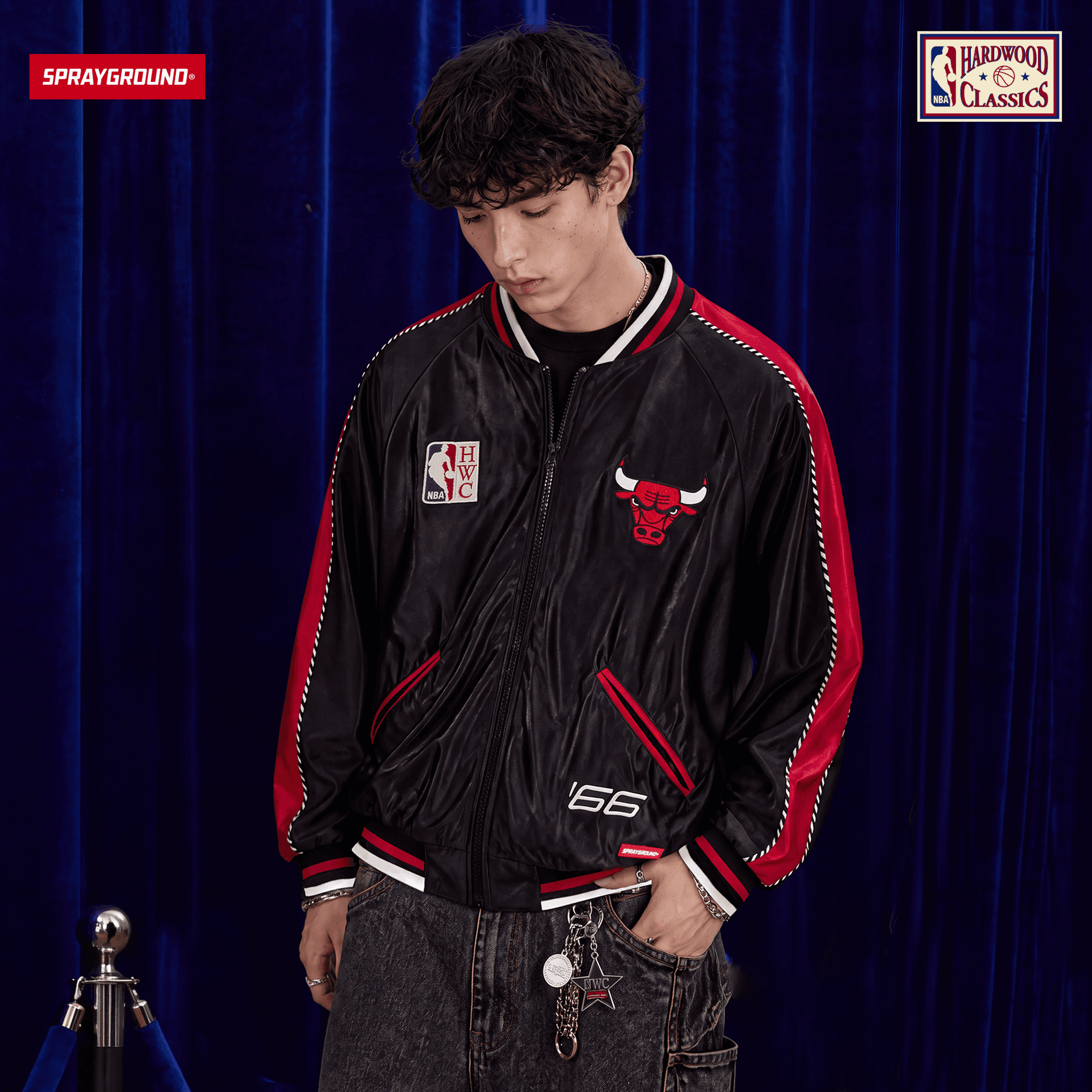 Куртка SPRAYGROUND Chicago Bulls Черный мужской Куртки - изображение 3