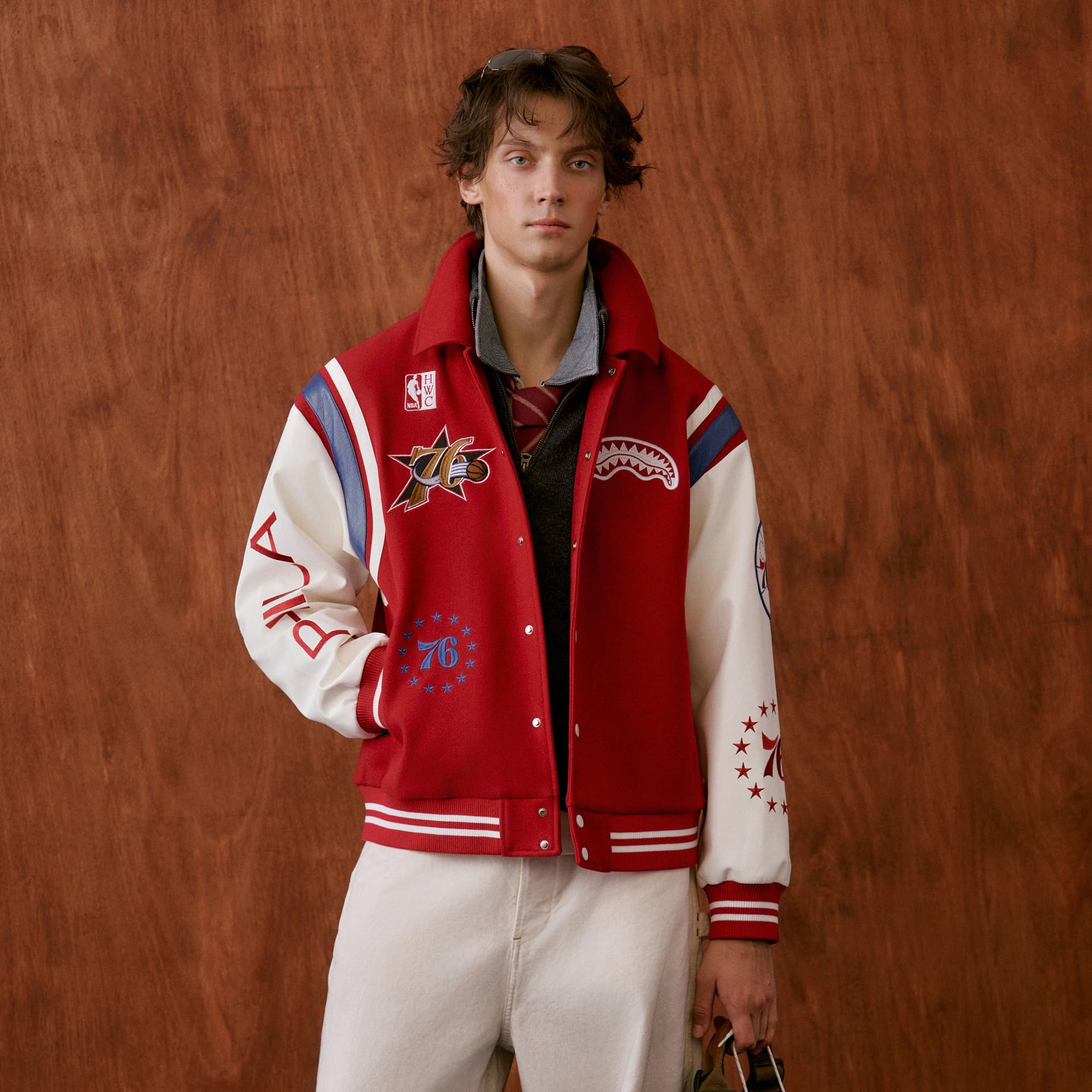 Бомбер SPRAYGROUND NBA HWC Красный Унисекс Бейсбольные куртки - изображение 3