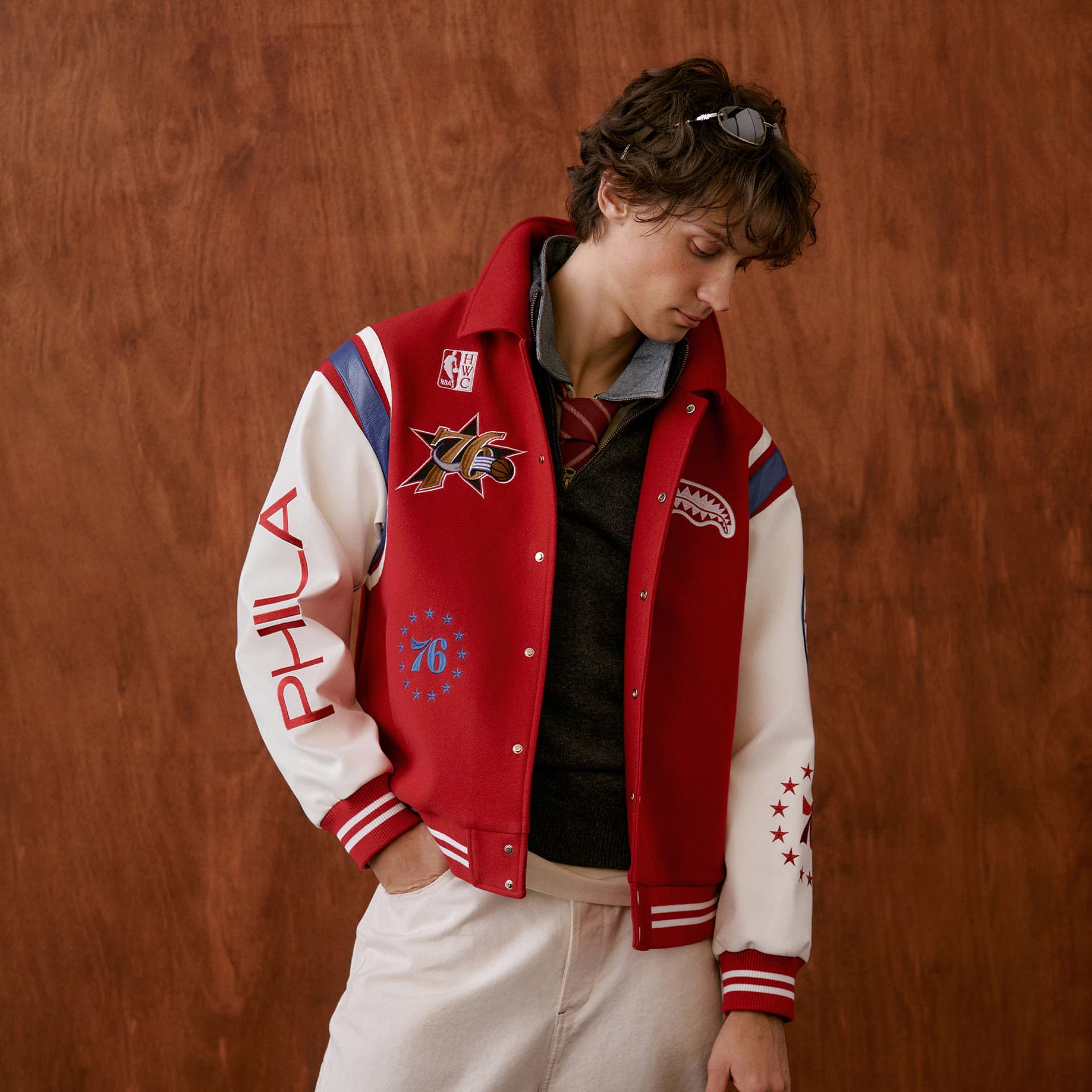 Бомбер SPRAYGROUND NBA HWC Красный Унисекс Бейсбольные куртки - изображение 5