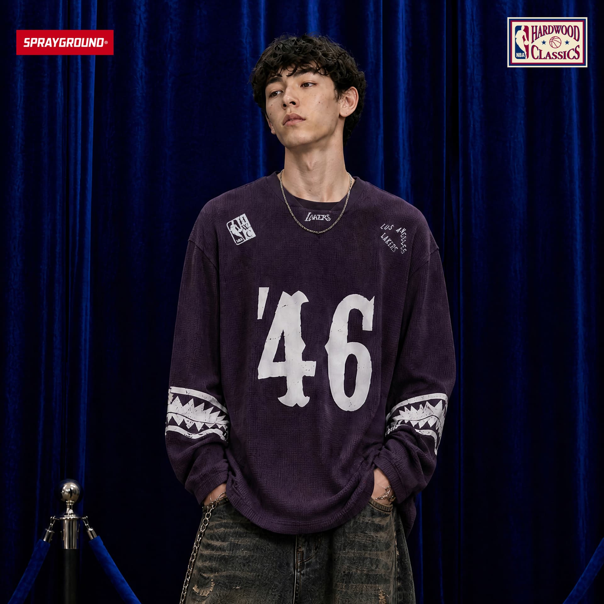 Футболка SPRAYGROUND NBA HWC Фиолетовый Унисекс T-рубашки - изображение 2