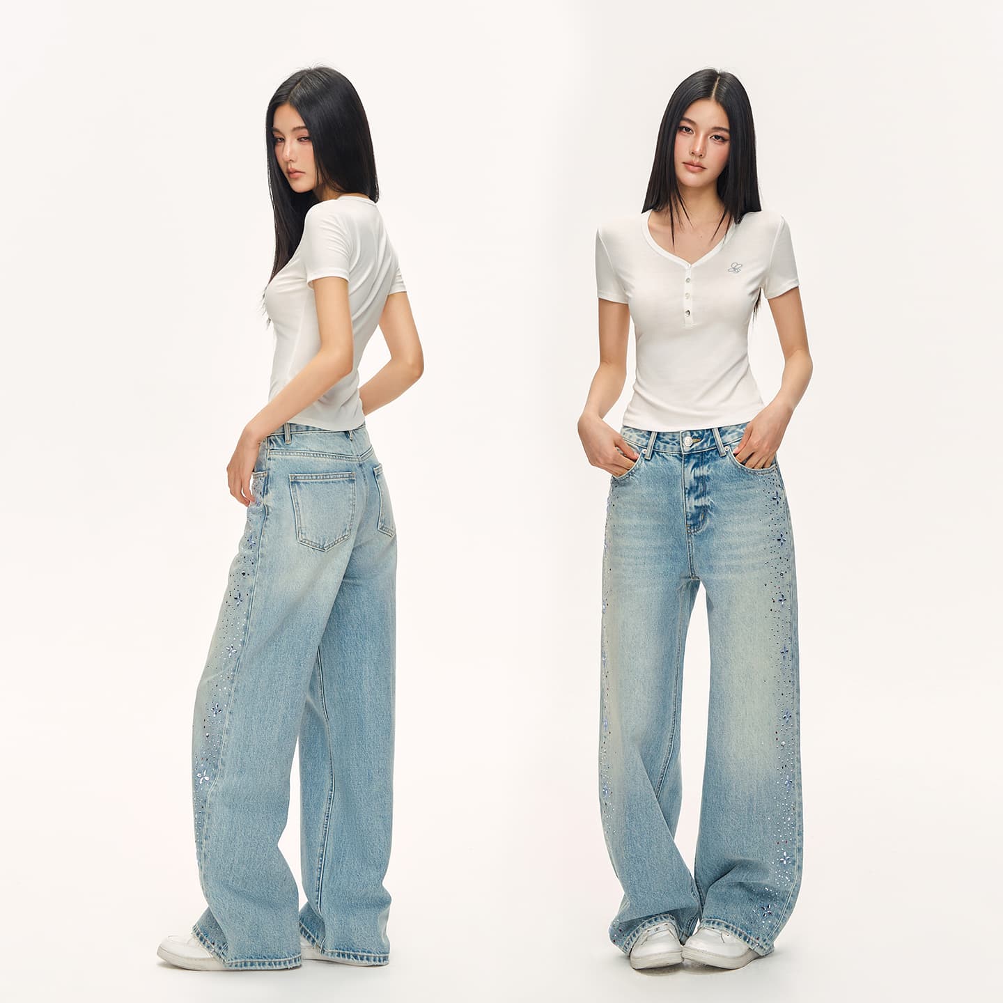 Джинсы CLIMAX VISION Blue Women's Jeans CLIMAX VISION Синий Женские Джинсы - изображение 6