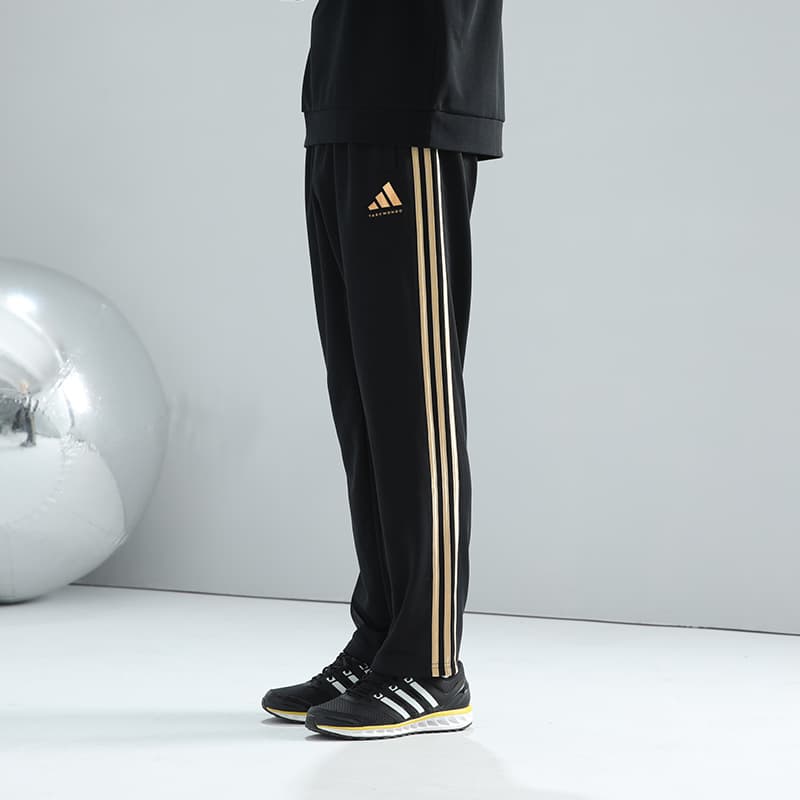 Штаны Adidas Taekwondo Повседневные Штаны Унисекс Черный Золото - изображение 5