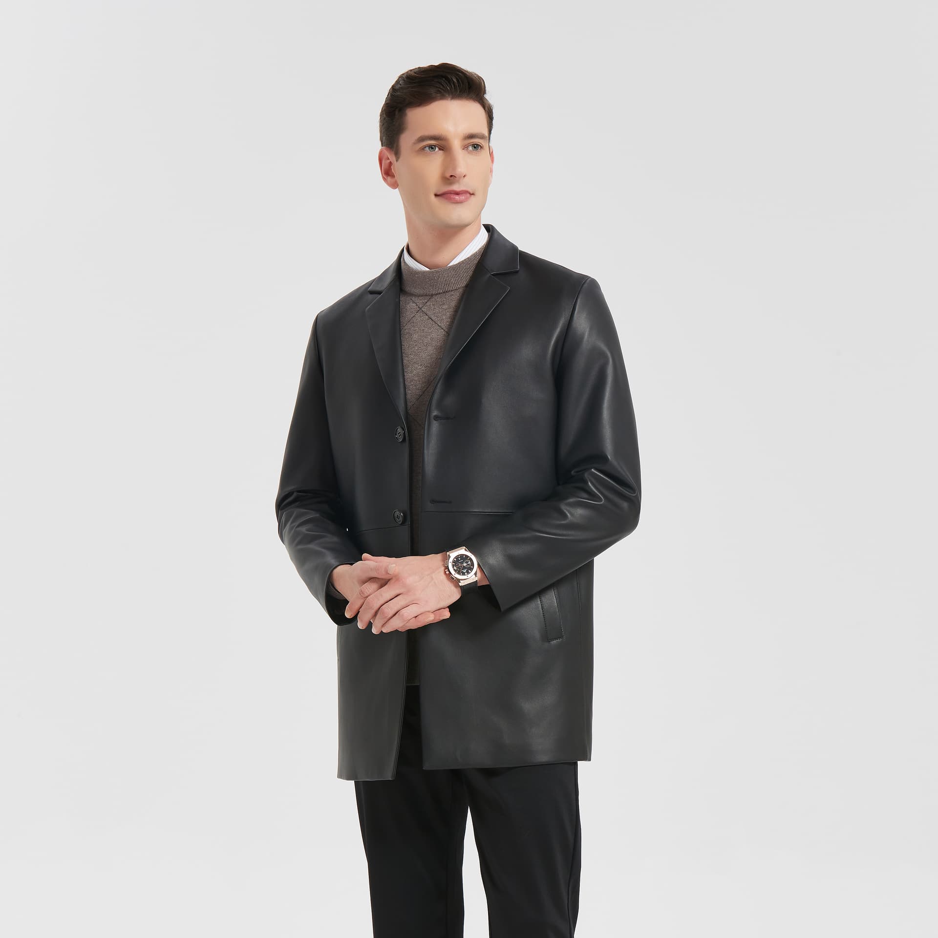Кожаная куртки PIERRE CARDIN Мужская кожаная куртка - изображение 4