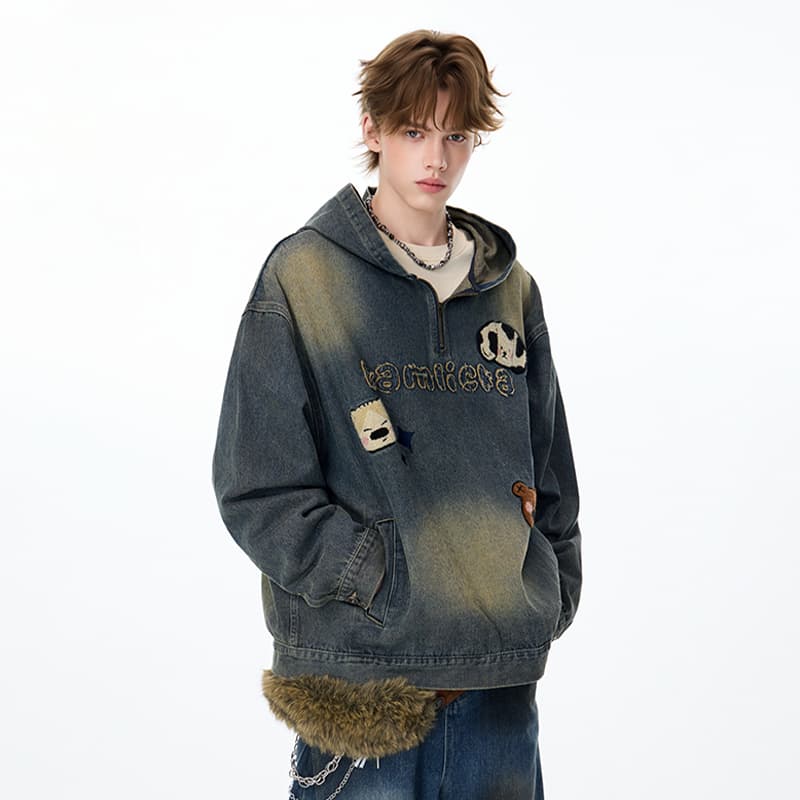Джинсовая куртка LAMLICKA Blue Unisex Джинсовые куртки - изображение 5