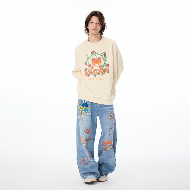 Штаны LAMLICKA Blue Unisex Jeans LAMLICKA Синий Унисекс Джинсы - изображение 4