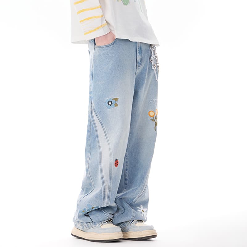 Штаны LAMLICKA Blue Unisex Jeans LAMLICKA Синий Унисекс Джинсы - изображение 6