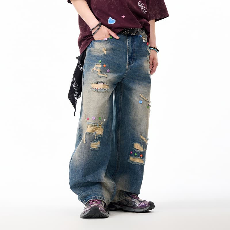 Штаны LAMLICKA Blue Unisex Jeans LAMLICKA Синий Унисекс Джинсы - изображение 7