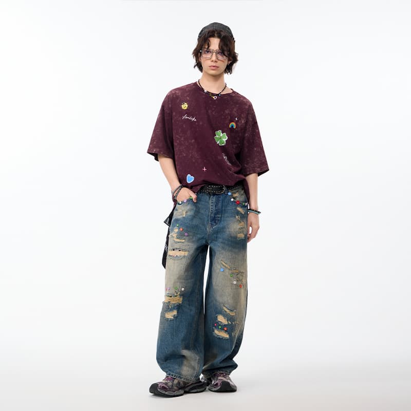 Штаны LAMLICKA Blue Unisex Jeans LAMLICKA Синий Унисекс Джинсы - изображение 5