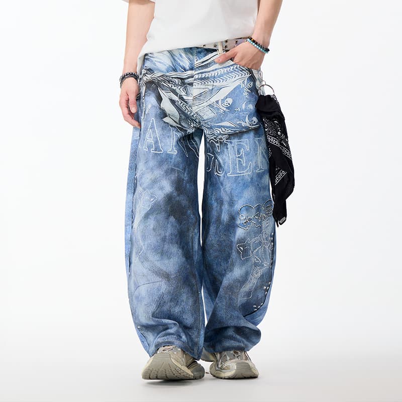 Штаны LAMLICKA Blue Unisex Jeans LAMLICKA Синий Унисекс Джинсы - изображение 3