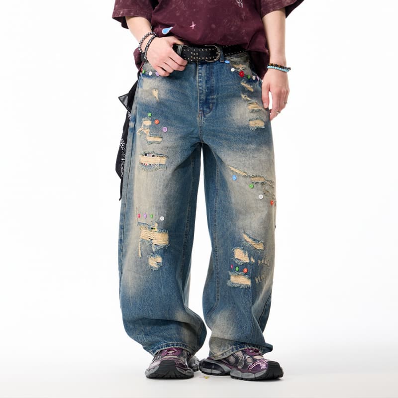 Штаны LAMLICKA Blue Unisex Jeans LAMLICKA Синий Унисекс Джинсы - изображение 3