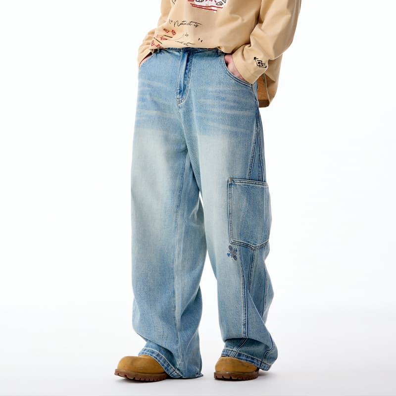 Штаны LAMLICKA Blue Men's Jeans LAMLICKA Синий Мужской Джинсы - изображение 3