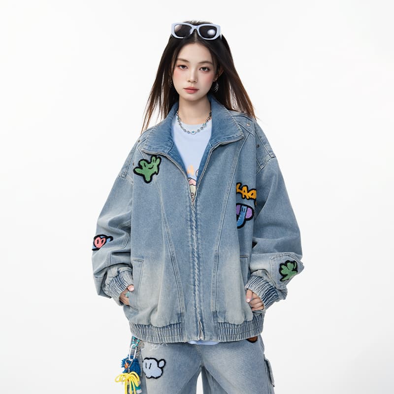 Джинсовая куртка LAMLICKA Blue Unisex Джинсовые куртки - изображение 4
