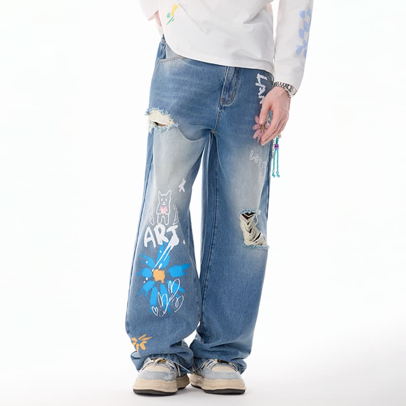 Штаны LAMLICKA Blue Unisex Jeans LAMLICKA Синий Унисекс Джинсы - изображение 7